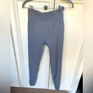 Gray Yoga High-Waisted Midi Leggings in Alloy Sparkle!!